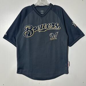 Vintage Stitches Embroidered Milwaukee Brewers Athletic Gear Blue Jersey Mens M